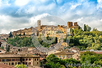 Colle di Val d`Elsa historical center Stock Photo