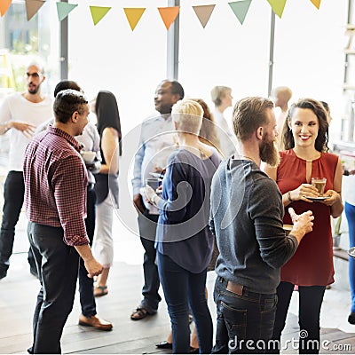 Colleagues Buffet Party Brunch Dinning Concept Stock Photo