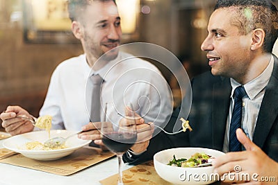 Colleagues Dining Restaurant Wine Concept Stock Photo