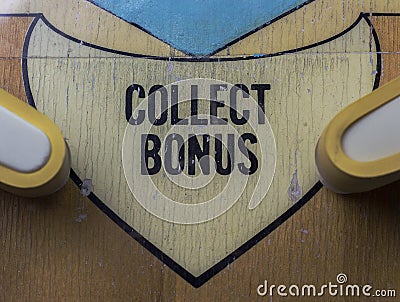 Collect Bonus Logo on a Pinball Machine Stock Photo