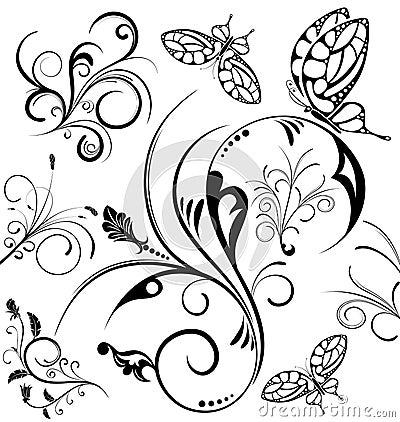 Collect flower border Vector Illustration