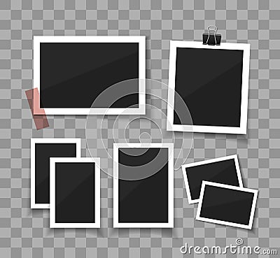 Collect moments. Set Vector photos sticked down Vector Illustration
