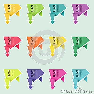 Collect Paper Origami Arrow Vector Illustration