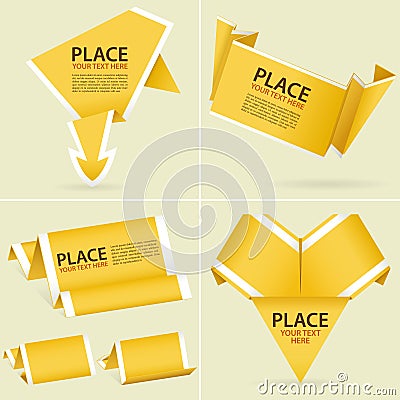 Collect Paper Origami Banner Vector Illustration