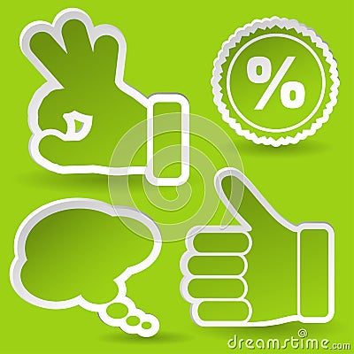 Collect Sticker with Hand and Stamp Icon Vector Illustration