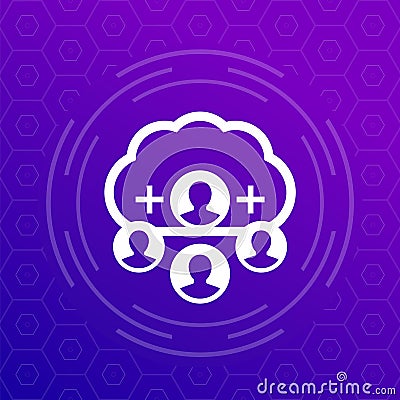 collect user data in cloud vector icon Vector Illustration