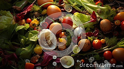 Collected kitchen scraps for recycling into gardening compost Stock Photo