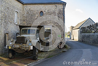Collectible old WW2 US vehicles in Normandy France Editorial Stock Photo
