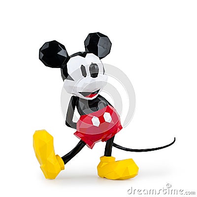 Collectible toy mickey mouse cartoon on white background Editorial Stock Photo