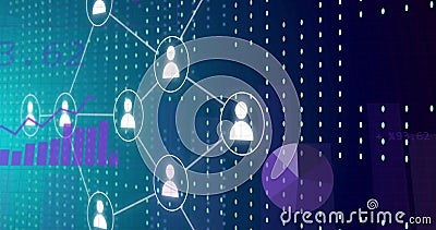Collecting data and network connections image over digital background with graphs Stock Photo