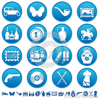 Collecting and hobby icons Vector Illustration