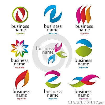 Collection of abstract colored logos Vector Illustration