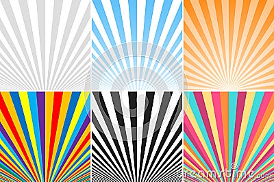 Collection of abstract colorful striped backgrounds. Vector Illustration