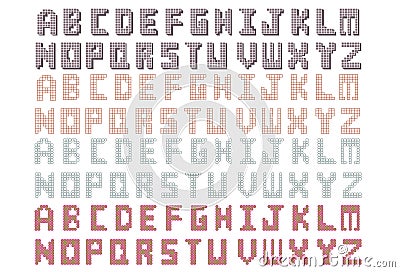 Collection abstract font pixel Vector Illustration