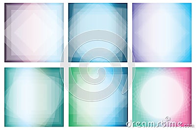 Collection of abstract gradient backgrounds with transparent geometric shapes. Square background with space for text Vector Illustration