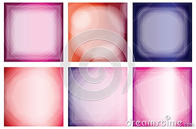 Collection of abstract multicolored backgrounds with transparent geometric shapes. Square background with space for text Vector Illustration