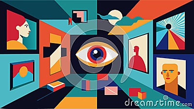 A collection of abstract photographs capturing the unique perspectives and perceptions of artists with synesthesia Vector Illustration