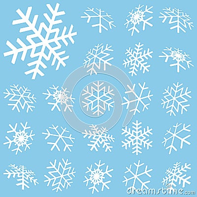 collection abstract snow flakes Vector Illustration