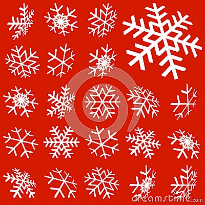 collection abstract snow flakes Vector Illustration