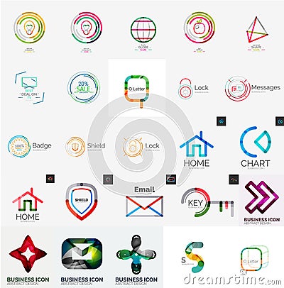 Collection of abstract universal logos Vector Illustration