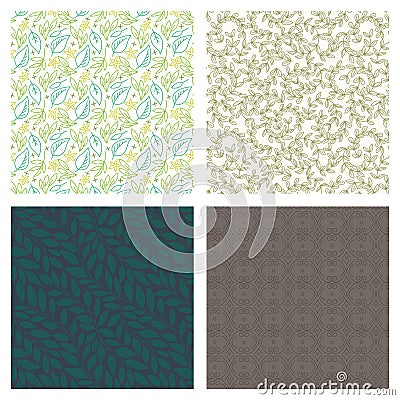 Collection of abstracts fashion design of seamless backgrounds. Vector organic print patterns. Repeating graphic design Vector Illustration