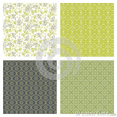 Collection of abstracts fashion design of seamless backgrounds. Vector organic print patterns. Repeating graphic design Vector Illustration