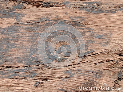 Collection of ancient petroglyphs in Valley of Fire Nevada Stock Photo