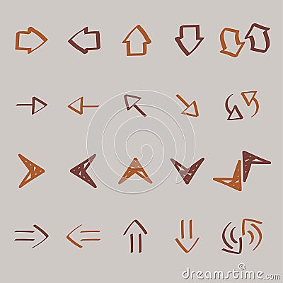 Collection of arrow doodles illustration Vector Illustration