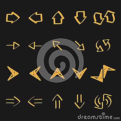 Collection of arrow doodles illustration Vector Illustration