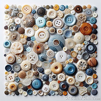 A collection of assorted buttons, in varying shapes Stock Photo