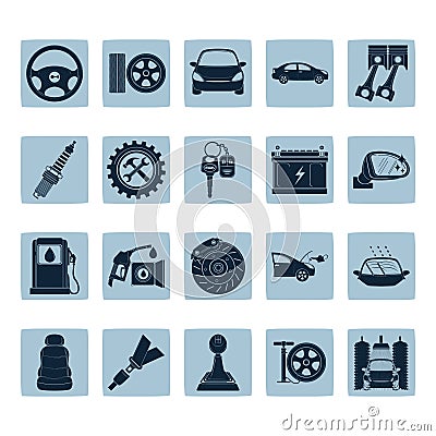 Collection of automobile icons. Vector illustration decorative design Vector Illustration