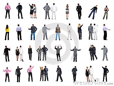 Collection Back view of business people Stock Photo