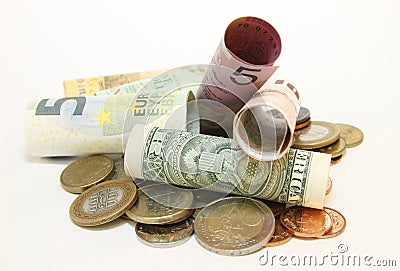 Collection of banknotes Stock Photo