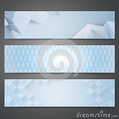 Collection banner design, Blue geometric background. Vector Illustration