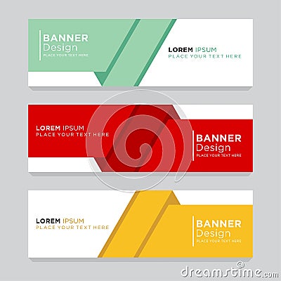 Collection banners modern wave design colorful background. Vector Illustration