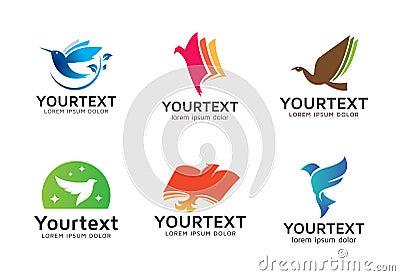 Collection of bird logos or icons design Vector Illustration