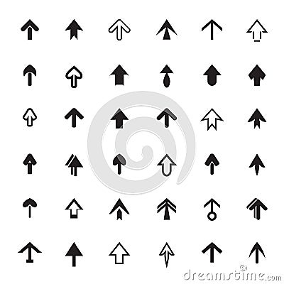 Set of black arrows. Icon Stock Vector. Vector Illustration