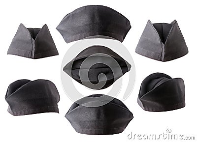Collection of black skull caps Stock Photo