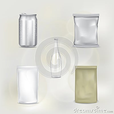 collection of blank packages. Vector illustration decorative design Cartoon Illustration