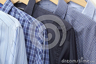 Blue shirts Stock Photo