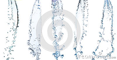 Collection Blue water splash Beautiful splashing clean water Stock Photo