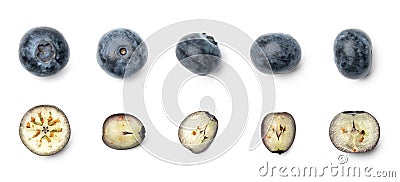 Collection of bog whortleberry isolated on white background Stock Photo