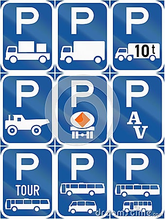 Collection of Botswana Road Signs Stock Photo