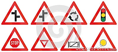 Collection of Botswana Road Signs Stock Photo