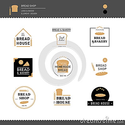 Collection of Bread and bakery cafe Design logo Vector Illustration