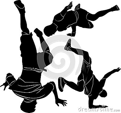 Collection breakdance break dance. Vector Illustration