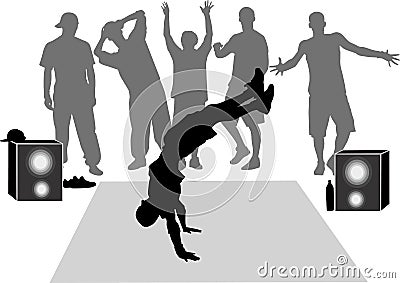 Collection breakdance silhouette Vector Illustration