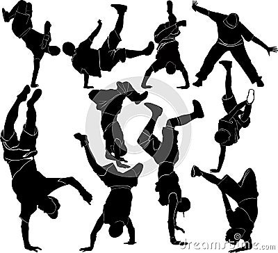 Collection breakdance Vector Illustration