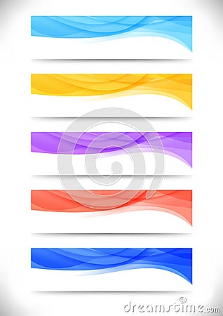 Collection of bright abstract web banners Vector Illustration