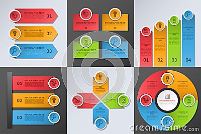 Collection of business infographic design elements Vector Illustration